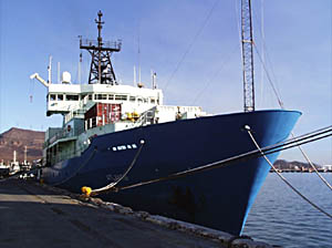  The research vessel (R/V) Atlantis at the dock in Guaymas, Mexico. 