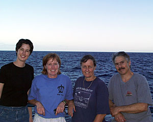 The Indian Ocean Dive and Discover website team members include (left to right) Amy Nevala, Lori Dolby, Susan Humphris and Dan Fornari.  