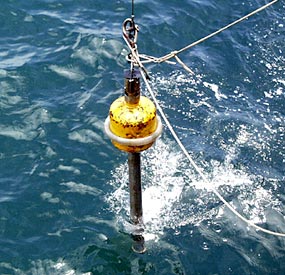  The sediment corer headed to the seafloor. 