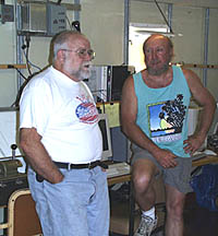 Jim Charters (left), the Shipboard Computer Technician, and Ron Comer, the Scripps Resident Technician, provide the technical support for scientists on board the ship. Their help is key to getting the most science done. 