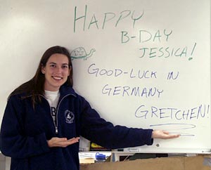 Christy Reed wishes her friend Jessica Gorman Happy Birthday, and her friend Gretchen Vogel good luck with her move to Germany.  