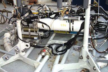 Close-up view of the “CTD” instrument package. 