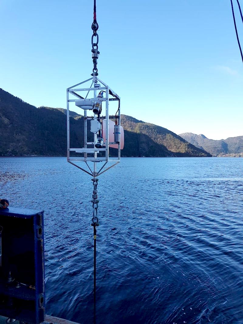 The Underwater Vision Profiler (UVP) is an imaging sensor developed by the Laboratoire d’Oceanographie de Villefranche sur mer, France, to study large particles and zooplankton at depth. Photo by Laetitia Drago